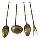 Set 4 solid brass large vintage kitchen utensils hanging brass kitchen spoons vintage kitchenware cookery gift chefs gift