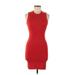 Casual Dress - Sheath: Red Solid Dresses - Women's Size Medium