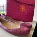 Tory Burch Shoes | Burgundy Leather Tory Burch Flats Size 9 | Color: Pink/Red | Size: 9