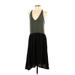 Dolan Casual Dress - High/Low: Black Color Block Dresses - Women's Size Small