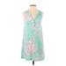 Lilly Pulitzer Casual Dress - Shift: Green Floral Motif Dresses - Women's Size X-Small