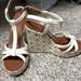 Tory Burch Shoes | Nwot Tory Burch Ida Lattice Wedges | Color: White | Size: 9