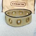 Coach Jewelry | Coach Gold Leather Cuff Grommet Bangle Bracelet | Color: Gold | Size: Os