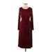 Banana Republic Casual Dress - Sweater Dress: Burgundy Dresses - Women's Size Medium