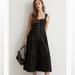 Madewell Dresses | Madewell Nwt Button-Front Tiered Midi Dress Size 4 In Black | Color: Black | Size: 4