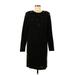 Liz Claiborne Casual Dress - Sweater Dress: Black Dresses - Women's Size Medium