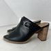 Madewell Shoes | Madewell Black Slip On Mules Stacked Heel Size 9 Flaws | Color: Black | Size: 9