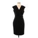 Calvin Klein Casual Dress - Wrap: Black Solid Dresses - Women's Size 10