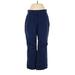 Lands' End Casual Pants - High Rise: Blue Bottoms - Women's Size Medium Petite