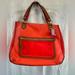 Coach Bags | Coach - 22430 Colorblock Hallie Poppy Vermillion / Sun Orange Leather Tote Bag | Color: Brown/Orange | Size: Os