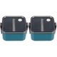 LAKEINX 2pcs Bento Box Adult Lunch Box Lunch Box for Women Lunchbox for Adults Square Lunch Box