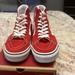 Vans Shoes | Men’s Red And White High Top Vans. Only Worn Twice | Color: Red | Size: 7.5