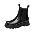 IJNHYTG rubbers White Men Platform Boots Thick Sole Man Chelsea Boots Designer Mens Luxury Sneakers Green Black (Color : Schwarz, Size : 10.5 UK)