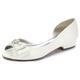 Minishion Ladies Girls Flats for Wedding Dress D-orsay Peep Toe Evening Formal Sandals Shoes BR211 Ivory UK 4.5