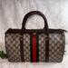 Gucci Bags | Gucci Brown Leather/Coated Canvas Vintage Authentic Mint Boston Bag W/Web Beauty | Color: Brown/Cream | Size: Os