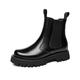 IJNHYTG rubbers White Men Platform Boots Thick Sole Man Chelsea Boots Designer Mens Luxury Sneakers Green Black (Color : Schwarz, Size : 9.5 UK)