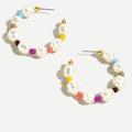 J. Crew Jewelry | Nwt J.Crew Rainbow Pop Pearl Hoop Earrings | Color: Pink/White | Size: Os