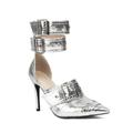 crazynekos Women's Stiletto High Heel Sandals Open Toe Ankle Strap Dress Shoes for Women Bride Ladies in Wedding Bridal Party Dress Shoes (Silver,7)