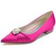 Women's Flats Shoes Rhinestone Pointed Head Ballet Flats Soft Comfortable Flat Shoes for Women Dress Flats Shoes,Fuchsia,10 UK