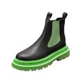 IJNHYTG rubbers White Men Platform Boots Thick Sole Man Chelsea Boots Designer Mens Luxury Sneakers Green Black (Color : Green, Size : 6.5 UK)