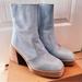 Free People Shoes | New Free People Ruby Platform Bootie In Celeste Blue | Color: Blue/Tan | Size: 8