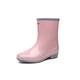 IJNHYTG rubbers Mid-tube Ladies Rain Boots PVC Non-slip Women Rainboots Waterproof Rubber Boots Kitchen Garden Water Sho es (Color : Pink, Size : 7.5 UK)