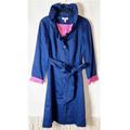 Lilly Pulitzer Jackets & Coats | Lilly Pulitzer True Navy Blue Kelli Ruffled Tie Waist Trench Coat 6 | Color: Blue/Pink | Size: 6