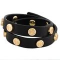 Tory Burch Jewelry | Moving Sale! Tory Burch Double Wrap Logo Stud Bracelet | Color: Black/Gold | Size: Os