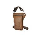 VOSMII Bumbag Men's Waist Bag Drop Leg Bag Leather Multifunctional Small Messenger Bag Fashion Travel Bag for Men (Color : Coffee)