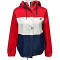 Levi's Jackets & Coats | Levi's Women's Retro Lightweight Hooded Rain Windbreaker Jacket Size Xl | Color: Blue/Red | Size: Xl