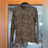 J. Crew Sweaters | Leopard Print Jcrew Light Weight Turtleneck | Color: Black/Brown | Size: S