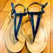 Nine West Shoes | Nine West Flat Thong Sandals | Color: Blue/Green | Size: 6