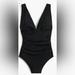 J. Crew Swim | J Crew Nwt V-Neck Ruched Swimsuit | Color: Black | Size: L