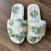 Anthropologie Shoes | Casa Clara Fluffy Floral Print Slipper, S | Color: Green/White | Size: S