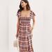 Anthropologie Dresses | Anthropologie Plaid Ruffled Maxi Dress Mp/S | Color: Blue/Pink | Size: Mp