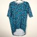 Lularoe Dresses | Blue Floral Pattern High Low Knit Dress From Lularoe | Color: Blue/White | Size: Xxs