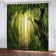 3D Green Woods Nature Landscape Printed Curtains Blackout 2 Panels, Kids Drapes For Bedroom, Curtains For Living Room Eyelet, Thermal Insulated Curtains For Boys Girls Room Decoration 102 Inch Drop