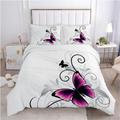 ZDLLDZ Butterfly bedding set Queen King Full Double Duvet Cover Set Quilt Cover Purple Bedding Set 155x200cm+80x80cmx2