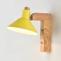 Nordic Indoor Wall Lamp Wooden Base LED Lamps Sconce Iron Metal Light Water Pipe Wall/Lamp/Light for Home Bar Aisle Cafe Restaurant Industrial Loft Lobby E27 Home Decor Wall Lamp (Color : Giallo)