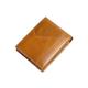 VOSMII Wallet Genuine Leather Men's Wallet, Tri-fold Wallet with ID Window and RFID Blocking (Color : Brown)