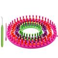 GSJNHY Knitting Looms Set Round Knitting Looms Set- 4 Size Plastic Circle Looms Knitting with 1 Knitting Needles and 1 Crochet Hooks for Hat Sweater Tool