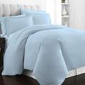 Pizuna 400 Thread Count Cotton Single-Duvet-Cover-Set Sky Blue, 100% Long Staple Cotton Single Bedding Sets, Luxury Soft Sateen Single Quilt-Cover (100% Single Bed Duvet Cover Set)