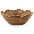 Wooden Scalloped Bowl – Large Wooden Bowl for Serving Fruit, Salad Servings, & More - Ruffle Bowl – Rustic Wood Bowl for Kitchen Counter & Decor – Decorative Wooden Bowl, 12” L x 4” W x 11” H