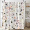 TANGG Shower Curtains with Hooks,Polyester, Quick-Drying, Weighted Hem, Waterproof,Durable and washable,Bathroom Curtains Colorful common flowers 200 X 200 cm/78.7 X 78.7 inch