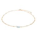 Stone of the Earth Gold Dainty Healing Stone Necklace (Aquamarine, Amethyst, White Quartz, Amazonite, Blue Labe Agate) (Aquamarine (Calm))