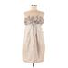 Alexia Admor Cocktail Dress: Tan Dresses - New - Women's Size Medium