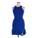 Trina Turk Cocktail Dress - DropWaist Halter Sleeveless: Blue Dresses - Women's Size 28