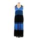 INC International Concepts Casual Dress - Midi: Blue Color Block Dresses - Women's Size X-Large