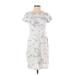 Gap Casual Dress - Shift: Gray Paint Splatter Print Dresses - Women's Size X-Small