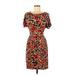 DM Donna Morgan Casual Dress: Red Brocade Dresses - Women's Size Medium